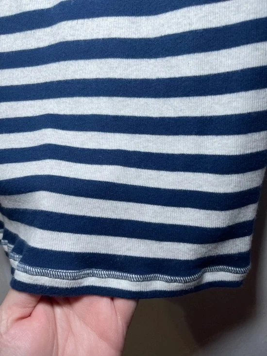 Y2K Vintage Abercrombie & Fitch Women’s Blue & White Striped Henley Size Large - Picture 7 of 16